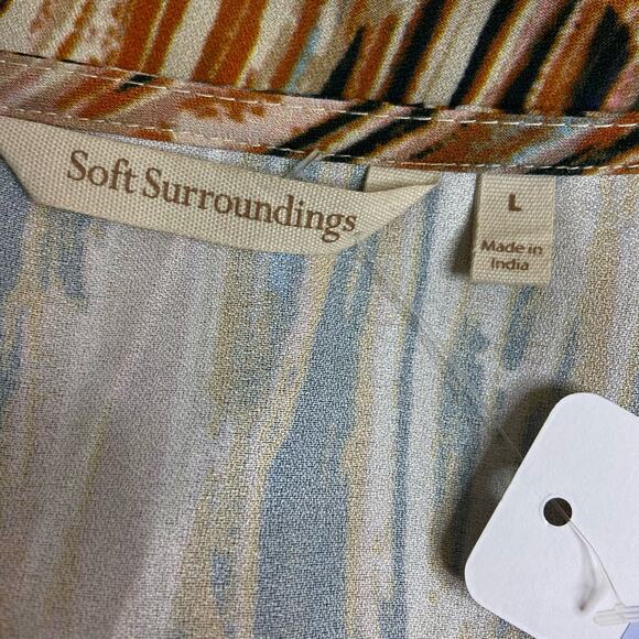 Soft Surroundings Asymmetrical Hem Midi Dress Women's Large NWT Artsy Boho Indie - Picture 7 of 11